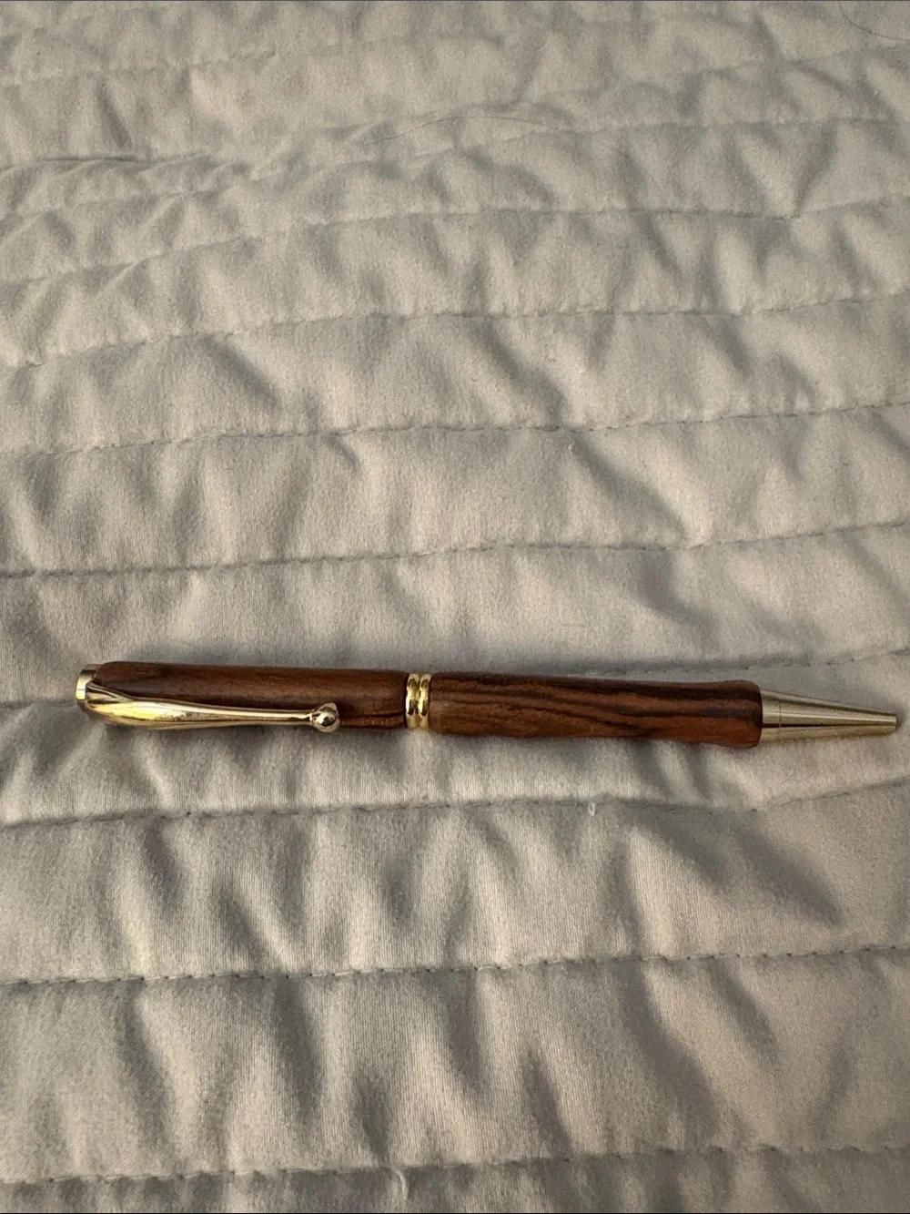 Classic Wood Finish Ballpoint Pen with Gold Accents